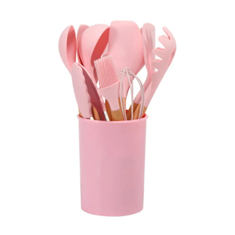 Silicone Kitchen Utensils Set Nonstick Spoon Soup Ladle Turner Spatula Tong Baking Cooking Utensil Cookware Utensilios De Cocina