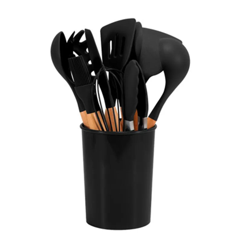 Silicone Kitchen Utensils Set Nonstick Spoon Soup Ladle Turner Spatula Tong Baking Cooking Utensil Cookware Utensilios De Cocina