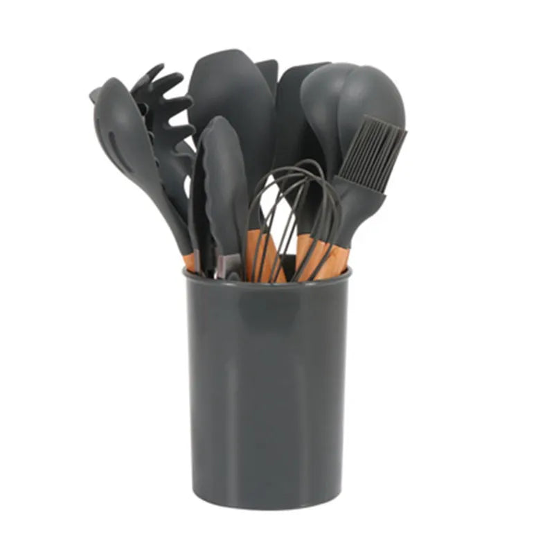 Silicone Kitchen Utensils Set Nonstick Spoon Soup Ladle Turner Spatula Tong Baking Cooking Utensil Cookware Utensilios De Cocina