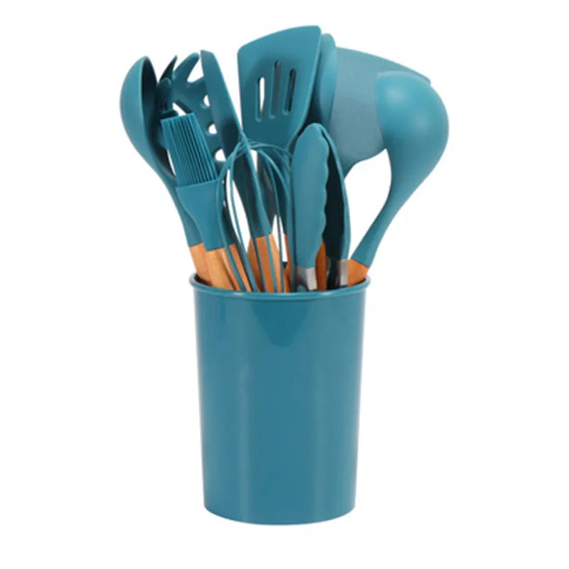 Silicone Kitchen Utensils Set Nonstick Spoon Soup Ladle Turner Spatula Tong Baking Cooking Utensil Cookware Utensilios De Cocina