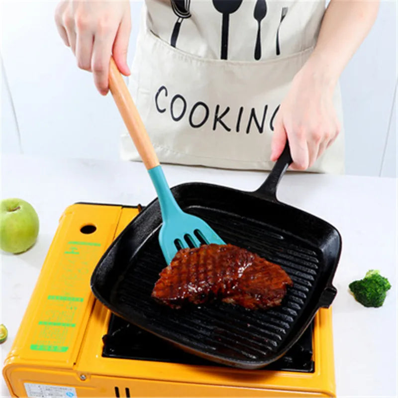 Silicone Kitchen Utensils Set Nonstick Spoon Soup Ladle Turner Spatula Tong Baking Cooking Utensil Cookware Utensilios De Cocina