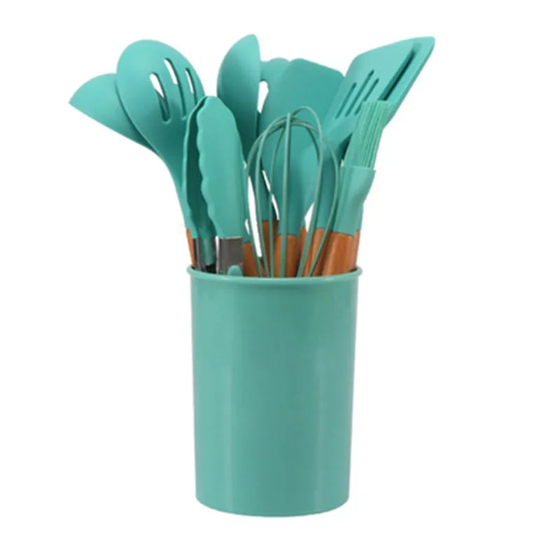 Silicone Kitchen Utensils Set Nonstick Spoon Soup Ladle Turner Spatula Tong Baking Cooking Utensil Cookware Utensilios De Cocina