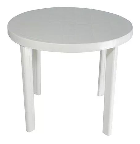 Mesa plastica redonda blanca