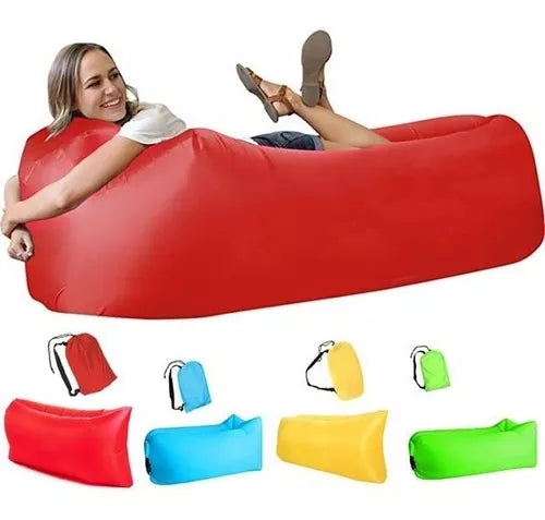 Puff Inflable Alargado Portatil