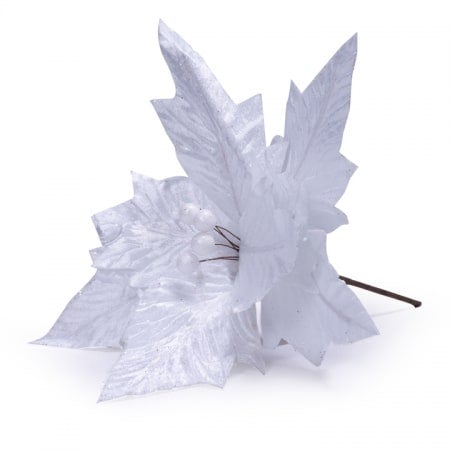 Flor navidad artificial blanca