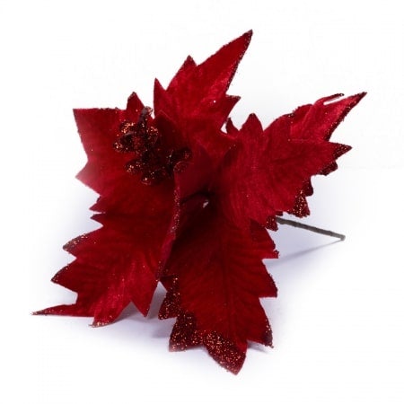 Flor de navidad artificial roja