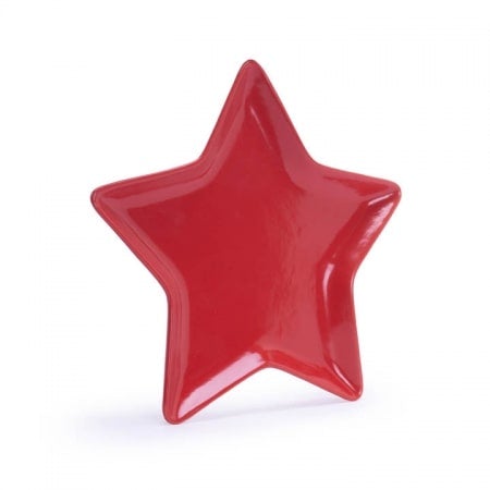 Plato en forma de estrella rojo 19cm