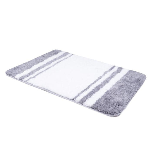 ALFOMBRA MICROFIBRA GRIS BLANCO 50X80CM - Domi Delivery