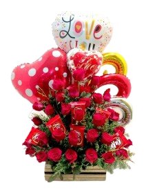 ARREGLO DE GLOBOS CON ROSAS - Domi Delivery