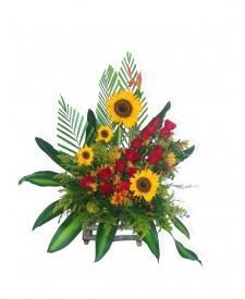 ARREGLO DE ROSAS Y GIRASOLES - Domi Delivery