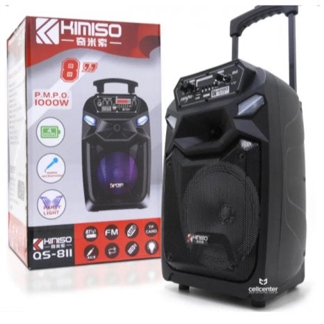 CORNETA KIMISO QS-811 8"USB BLUETOOTH AUX KARAOKE - Domi Delivery