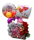 GLOBOS + PELUCHE + ROSAS Y BOMBONES - Domi Delivery