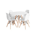 Juego De Comedor Eames Moderno 4 puestos blanco