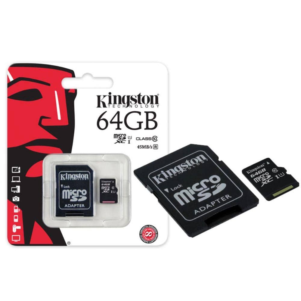 MICRO SD KINGSTON 64GB + ADAPTADOR - Domi Delivery