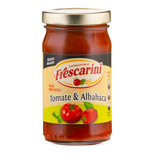 Salsa tomate y albahaca frescarini 190g