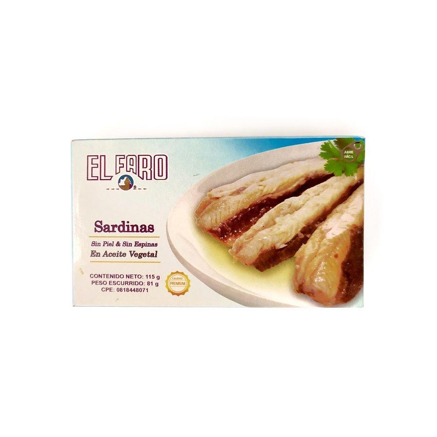 Sardina el faro sin piel y espina 115g - Domi Delivery