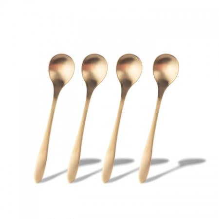 SET 4 CUCHARILLA DE TÉ ACERO DORADA MATE - Domi Delivery