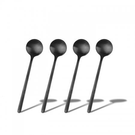 SET 4 CUCHARILLA DE TÉ ACERO NEGRO MATE - Domi Delivery