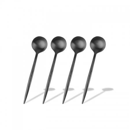 SET 4 CUCHARILLA DE TÉ ACERO NEGRO MATE - Domi Delivery