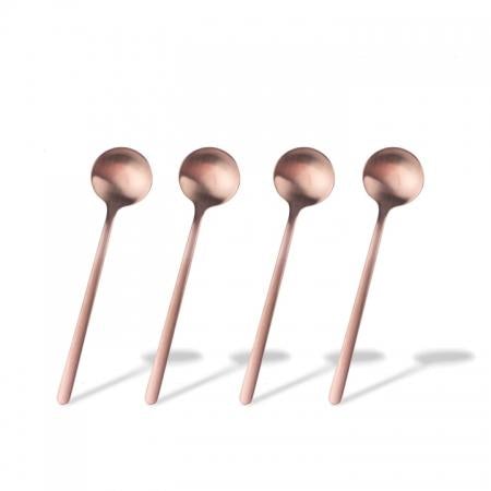 SET 4 CUCHARILLA DE TÉ ACERO ROSE GOLD - Domi Delivery