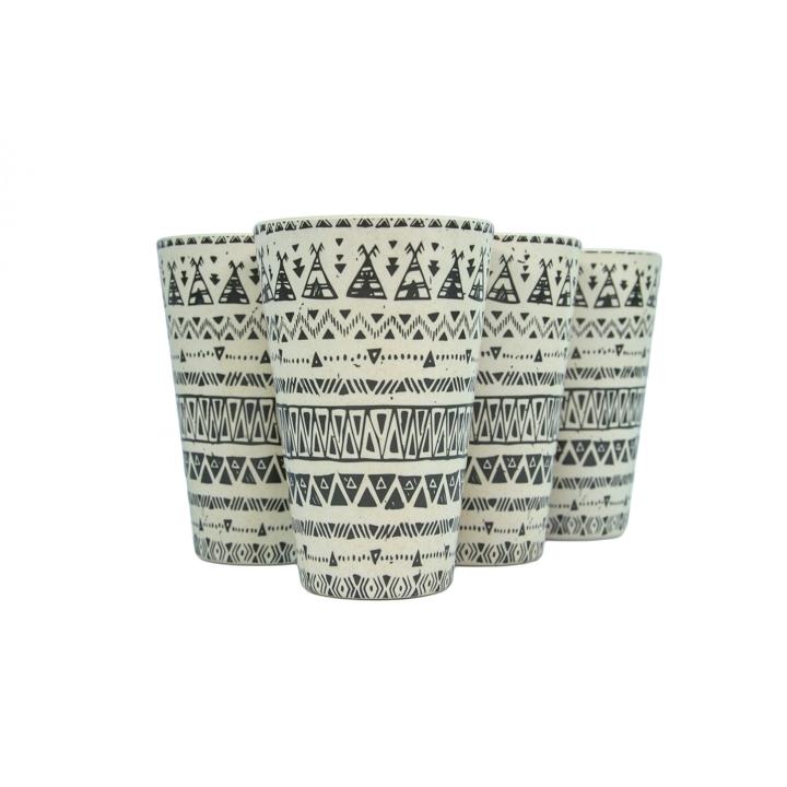 SET D/4 VASOS ESTAMPADOS MELAMINE MOSAICO - Domi Delivery