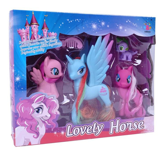 SET DE PONY 5PZS Y ACCESORIOS AZÚL - Domi Delivery
