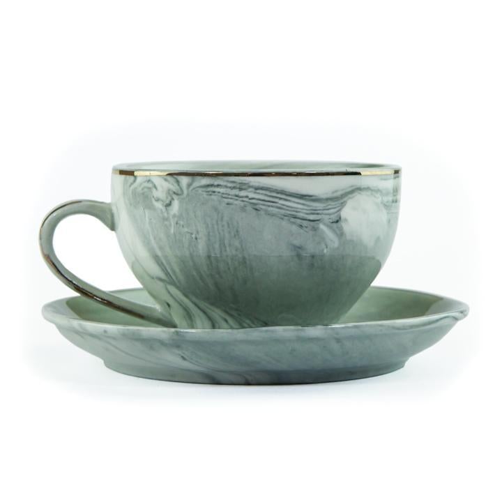 SET DE TAZAS 12PZA PORCELANA BORDE DORADO - Domi Delivery