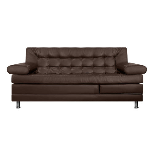 Sofá Cama Multifuncional cuero sintetico cafe