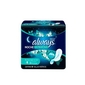 Toalla Sanitaria Always Noche Ultra Seca 8u - Domi Delivery