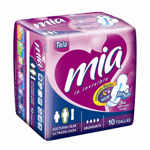 Toalla Sanitaria Mia Noche Tela c/alas 10u - Domi Delivery