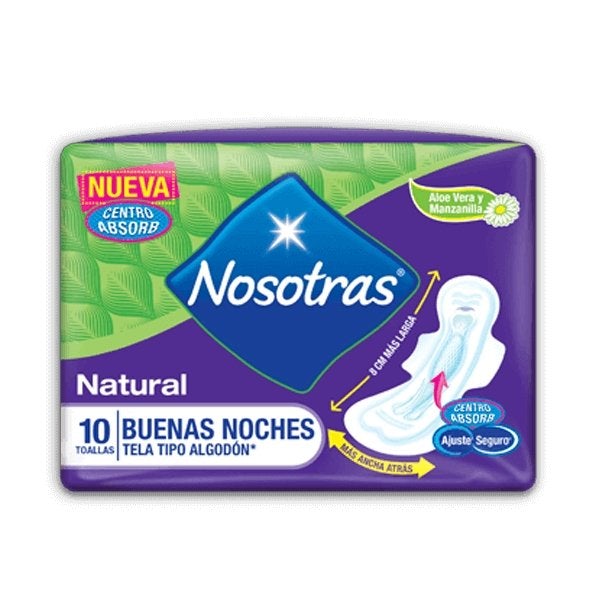 Toalla Sanitaria Nosotras Noche Algodon 10U - Domi Delivery