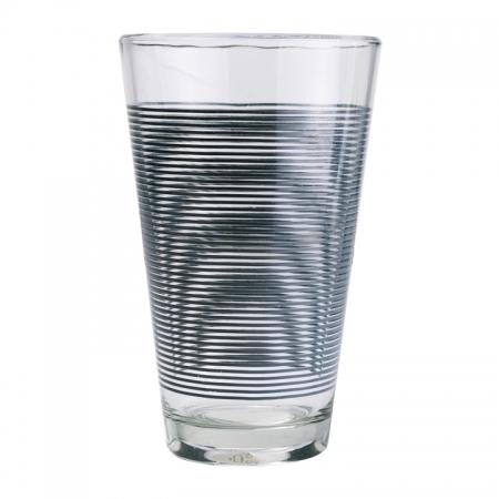 VASO DE VIDRIO CON RAYAS GRIS - Domi Delivery