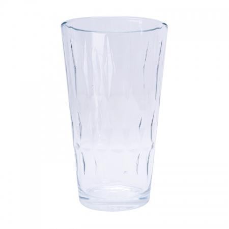 VASO DE VIDRIO TRANSPARENTE CON TEXTURA - Domi Delivery